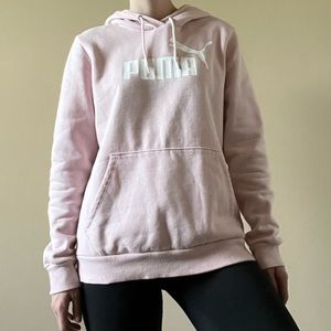 Light Pink Puma hooded sweatshirt: size medium